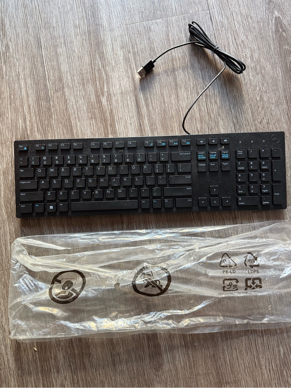 Dell Black Wired USB Keyboard with Numeric Keypad
